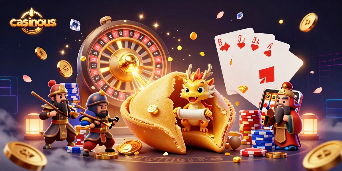 Experience thrilling gaming at casinous with vibrant casino elements and animated characters.