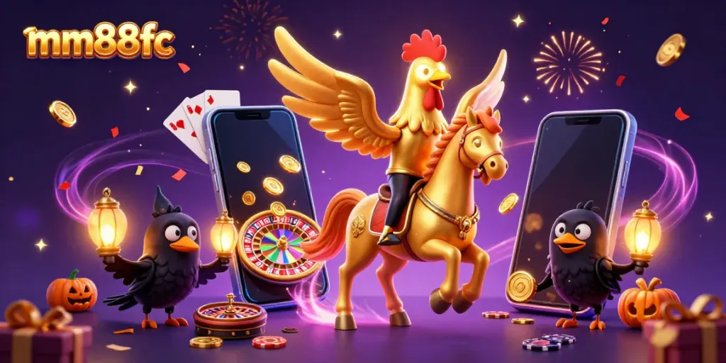 Experience the thrilling gaming ambiance with mm88fc in this vibrant casino scene.