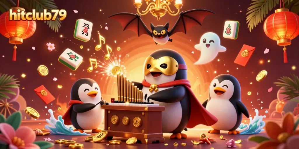Experience the thrill of hitclub79 with a dynamic 3D casino scene featuring vibrant gaming elements and immersive characters.