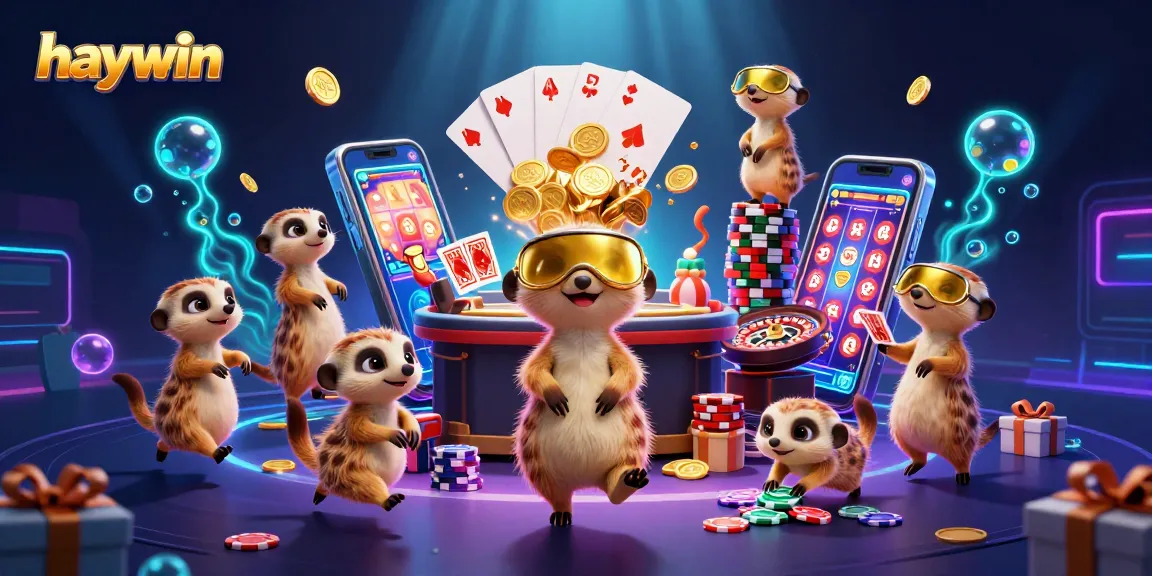 Experience fun at Haywin’s dynamic casino with meerkats managing games and chips galore.