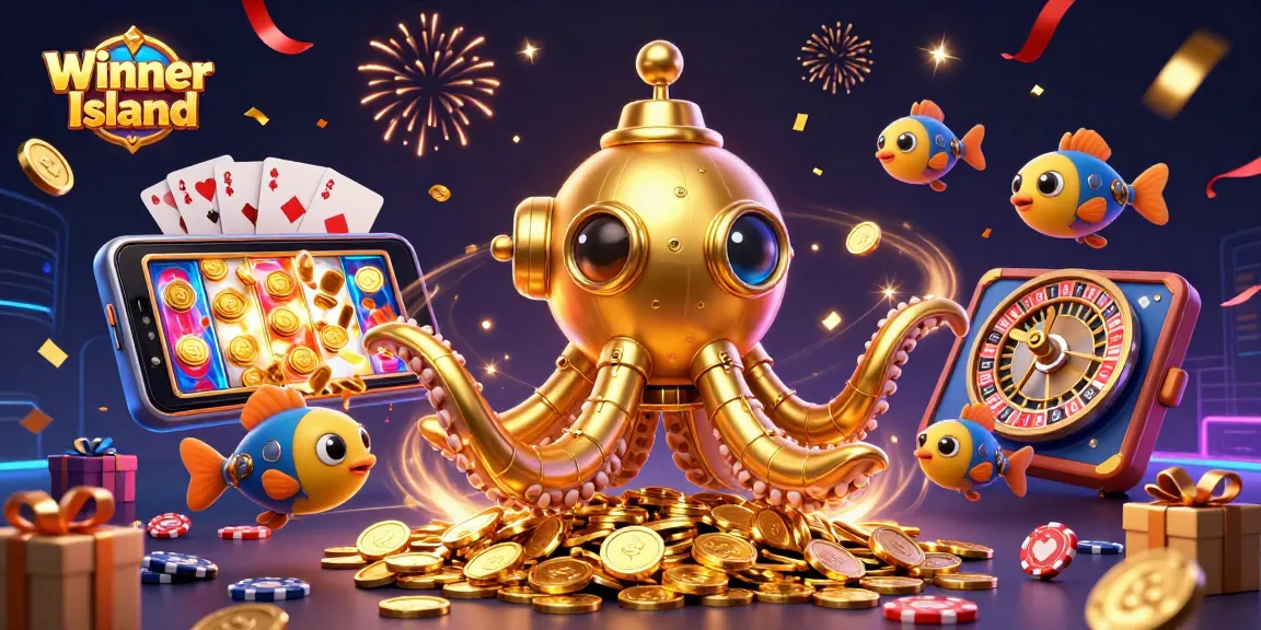 Experience the thrill of Winner Island casino with slot games and festive excitement in 3D!